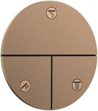 Переключающий вентиль Hansgrohe ShowerSelect Comfort S 15558140 на 3 потребителя (бронза) 694186 фото
