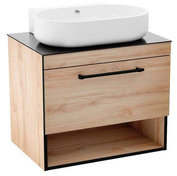 Тумба під умивальник Imprese Black Edge 70 (f32117OK(1)) зі стільницею дуб 956100 фото
