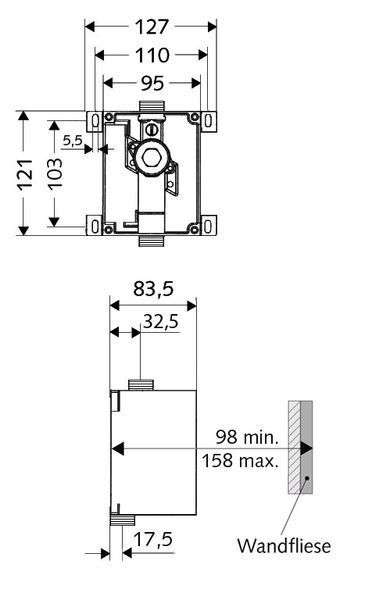 Встроенный блок для смыва писсуара Schell Compact II 011930099 (чёрный) 135525 фото
