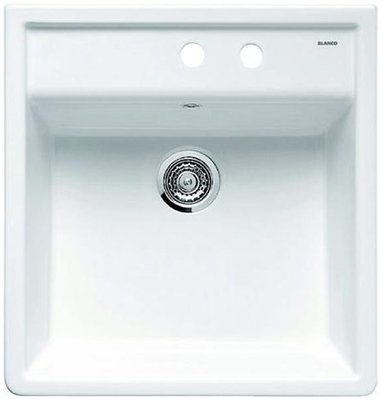 Гранітна мийка Blanco Panor 60 керамічна PuraPlus (514501) біла з двома отворами 143283 фото