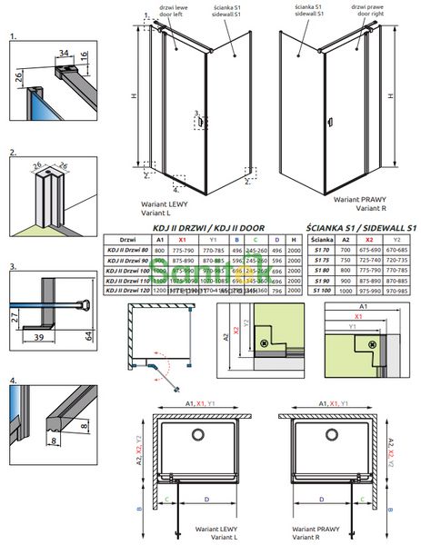 Душевая кабина Radaway Nes KDJ II 100x80 L (10032100-01-01L+10039080-01-01) профиль хром/стекло прозрачное 281515 фото