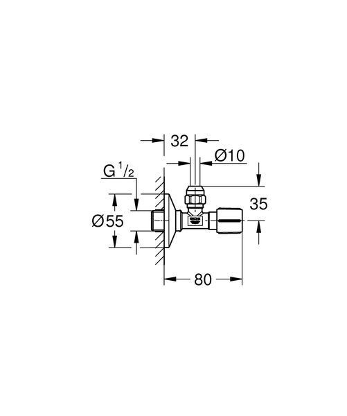 Угловой вентиль Grohe QuickFix 220732430 (1/2"х3/8) черный матовый 711827 фото