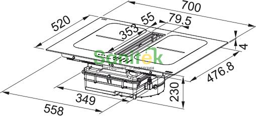 Варочная поверхность электрическая Franke Smart FSM 7081R HI (340.0705.338) индукционная с интегрированной вытяжкой 872901 фото