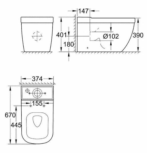 Унитаз для бачка Grohe Euro Ceramic 39338000 Rimless 277257 фото