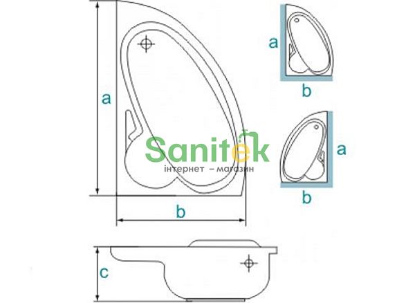 Ванна акрилова Besco Bianka 150x95 (WAB-150-NL) ліва 371307 фото