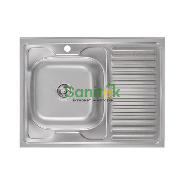 Кухонна мийка Lidz 6080-L Decor 0,8 мм (LIDZ6080LDEC08) накладна ліва 384992 фото