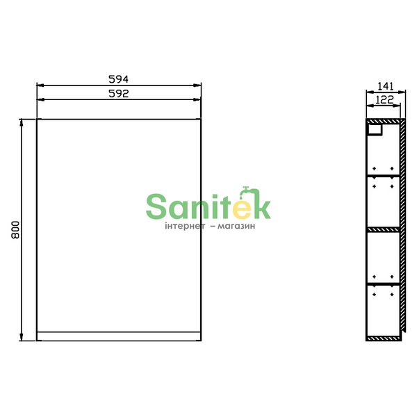 Шкафчик Cersanit Moduo 60 см подвесной (белый) 415619 фото