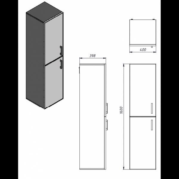 Пенал для ванної кімнати Ювента Manhattan MnhP-160 (сірий) 547817 фото