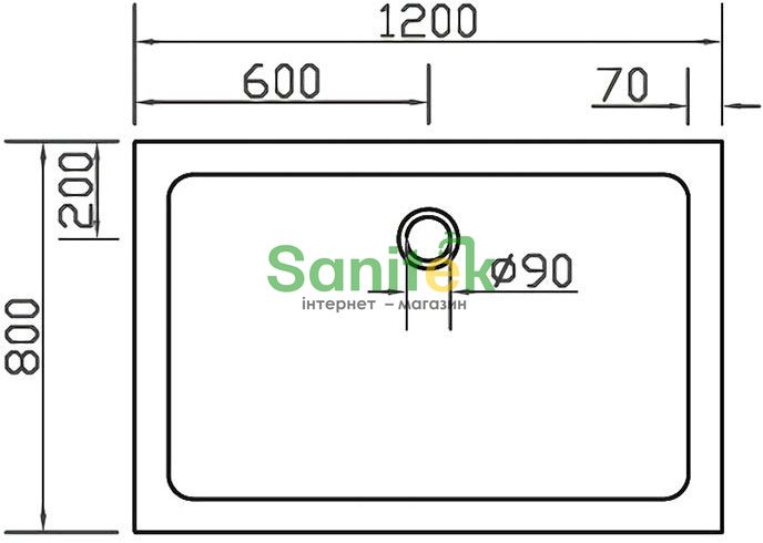 Душевой поддон Eger SMC 120x80 (599-1280S) прямоугольный 126553 фото
