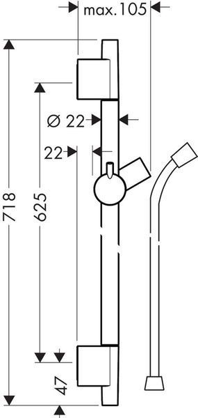 Душевая штанга Hansgrohe Unica S Puro 28632140 (бронза) 304765 фото