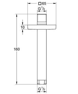 Тримач верхнього душу Grohe Rainshower 27485000 стельовий 142 мм (хром) 98691 фото