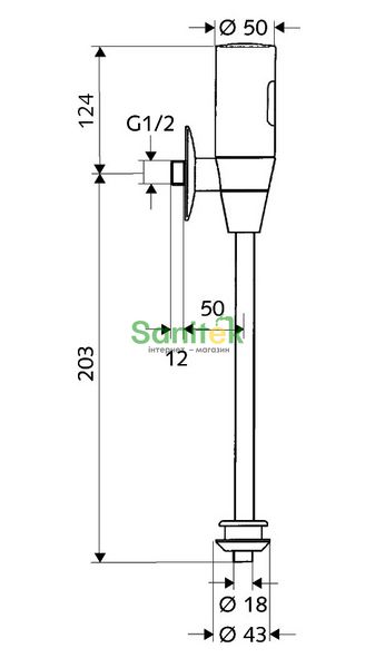 Клапан зливний для пісуарів з ІЧ датчиком Schell Tronic 6 V 011130699 (хром) 135526 фото