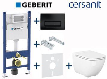 Комплект инсталляции Geberit Duofix 458.126.00.1+115.119.DW.1 с унитазом Cersanit Caspia Clean On с сиденьем Soft Closing 696770 фото