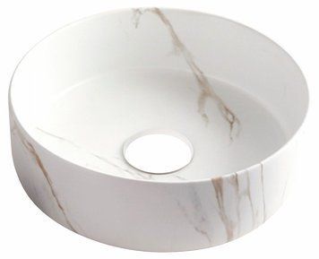Умивальник Volle Piedra 34,6x34,6 см 1301.005131 (світлий мармур) 892073 фото