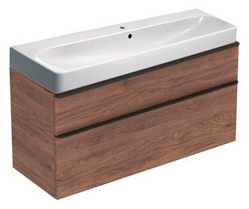 Тумба с умывальником Geberit Smyle Square 120 см (500.355.JR.1/500.226.01.1) тёмный орех 538133 фото