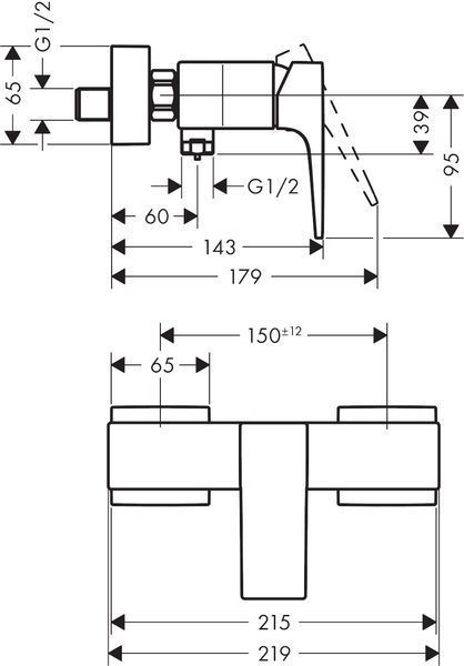 Смеситель для душа Hansgrohe Metropol 32560700 (белый матовый) 305166 фото