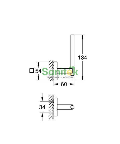 Держатель для туалетной бумаги Grohe Start Cube 409792430 (черный матовый) 848022 фото