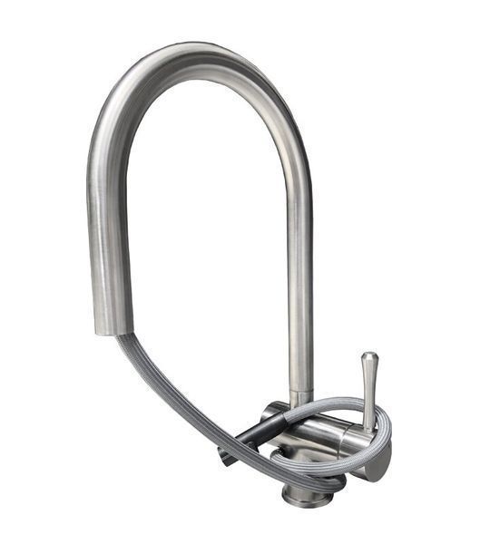 Смеситель для кухни Fabiano FKM 47P S/Steel Beton с душем (Beton/нержавеющая сталь) 351638 фото