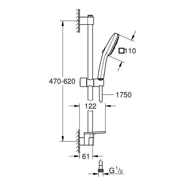Душевой набор Grohe Tempesta Cube 110 III 27929003 (хром) 873051 фото