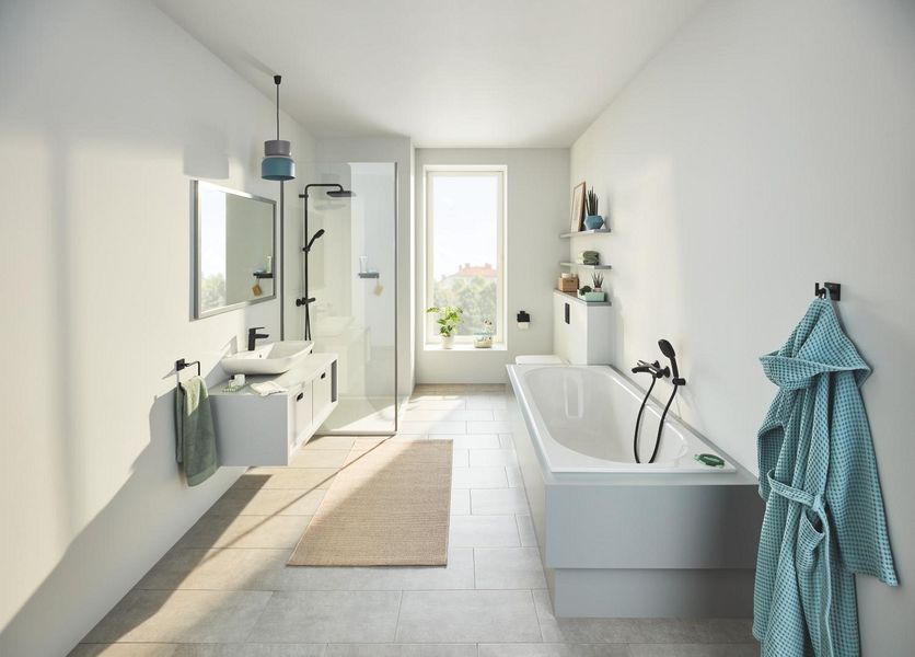 Змішувач для ванни Grohe QuickFix Precision Trend 1022162432 із термостатом (чорний матовий) 873442 фото