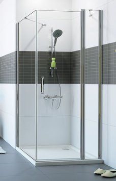 Душевая кабина Huppe Classics 2 100x80 (C23103.069.321+C23603.069.321) хромированный профиль/стекло прозрачное 272387 фото