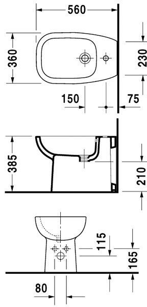 Біде підлогове Duravit D-Code 22411000002 119298 фото