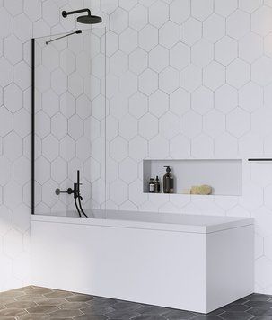Шторка для ванны Radaway Idea Black PNJ 80 (10001080-54-01) чёрный профиль/стекло прозрачное 280994 фото