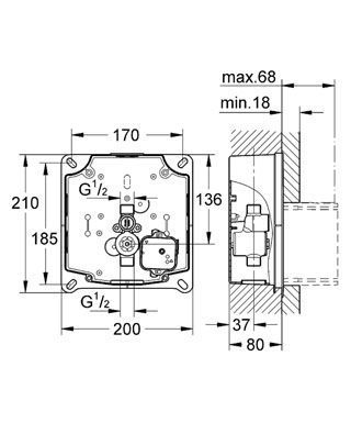 Змивний пристрій для пісуару Grohe Rapido U 37338000 (функціональний блок) 68813 фото