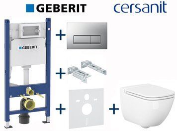 Комплект инсталляции Geberit Duofix 458.126.00.1+115.119.46.1 с унитазом Cersanit Caspia Clean On с сиденьем Soft Closing 696771 фото