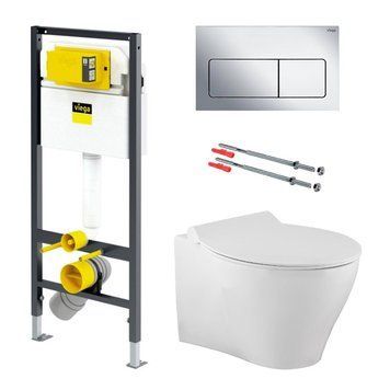 Комплект инсталляции Viega Prevista Dry 771973 с унитазом Volle Iberia Rimless 13-21-124 с сиденьем Slim slow-closing 328258 фото