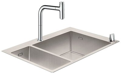 Кухонная мойка Hansgrohe C71-F655-09 (43206000) + Смеситель для кухни Hansgrohe Metris Select M71 73818000 с душем 271345 фото