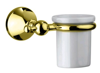 Стакан для ванної кімнати з тримачем Devit Charlestone 8020142G (золото) 123484 фото