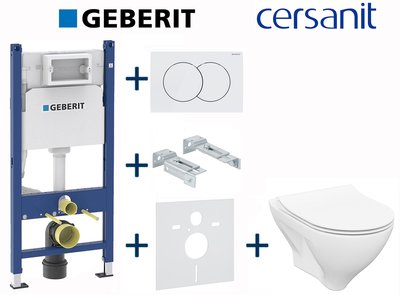 Комплект инсталляции Geberit Duofix 458.126.00.1+115.107.11.1 с унитазом Cersanit Mille Clean On с сиденьем Soft Closing 696745 фото
