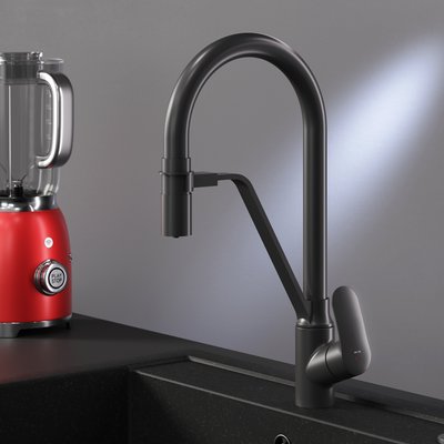 Смеситель для кухни AM.PM Like F8007822 с подключением питьевой воды (черный матовый) 829996 фото
