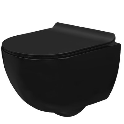 Унітаз підвісний Rea Сarlo Mini Rimless REA-C8405 з сидінням Slim Soft Close (чорний матовий) 371043 фото