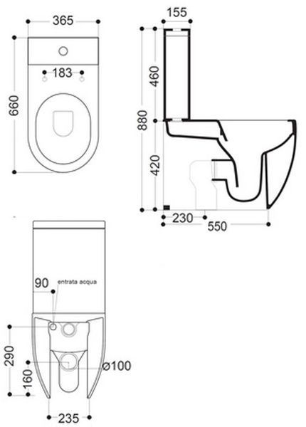 Унитаз для бачка Axa Glomp Norim 0201301 327657 фото