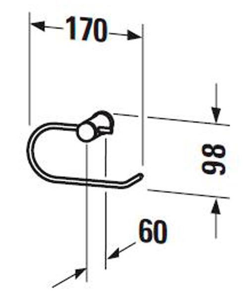 Держатель для туалетной бумаги Duravit D-Code 0099261000 (хром) 114446 фото