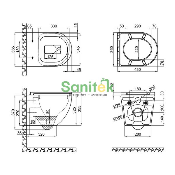 Унітаз підвісний Qtap Robin Rimless (QT1333046ERW) з сидінням Slim Soft-close 389091 фото