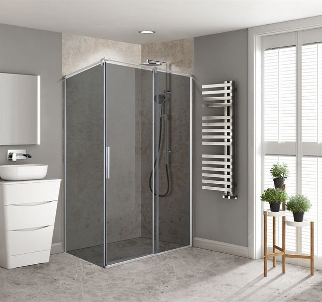 Душова кабіна Volle Leon 120x90 (10-22-244glass) хромований профіль/тоноване скло 494234 фото
