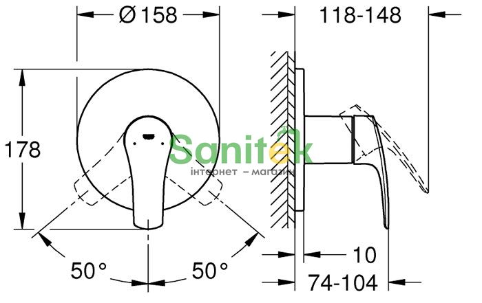 Змішувач для душу Grohe Eurosmart 24042003 прихованого монтажу (хром) 536817 фото