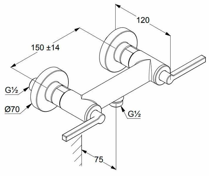Смеситель для душа Kludi Nova Fonte Puristic 207103915 (чёрный матовый) 425066 фото