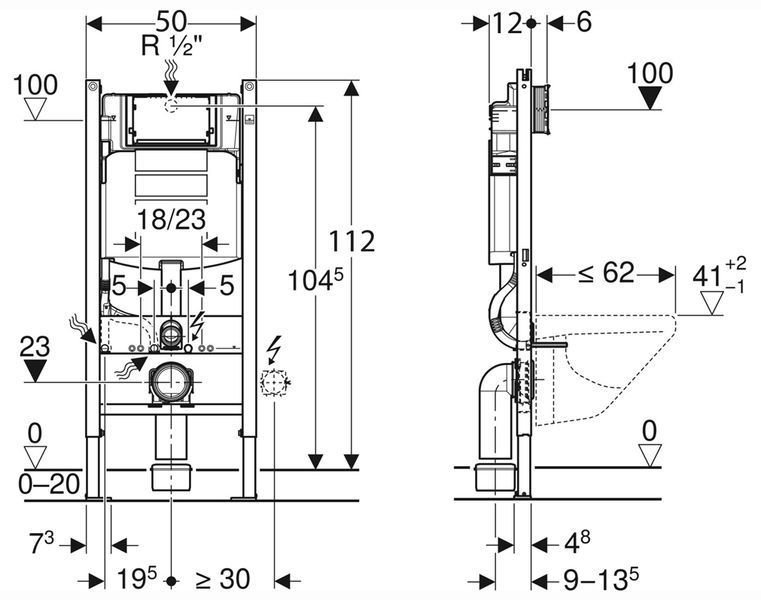 Инсталляция для унитаза Geberit Duofix Sigma 111.362.00.5 (12 cм) 127631 фото