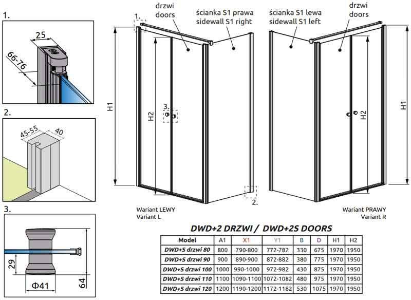 Боковая стенка Radaway Eos II S1 90/L (3799411-01L) профиль хром/стекло прозрачное 209390 фото