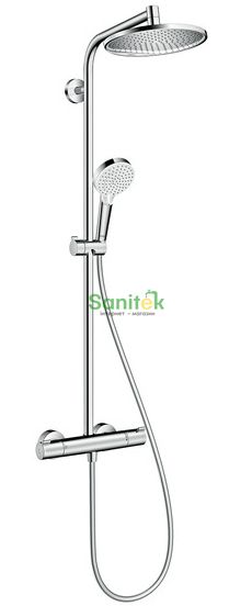 Душевая система Hansgrohe Crometta S 240 1jet Showerpipe 27267000 с термостатом (хром) 135714 фото