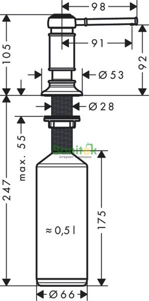 Дозатор для жидкого мыла Axor Montreux 42018800 нерж.сталь 265019 фото