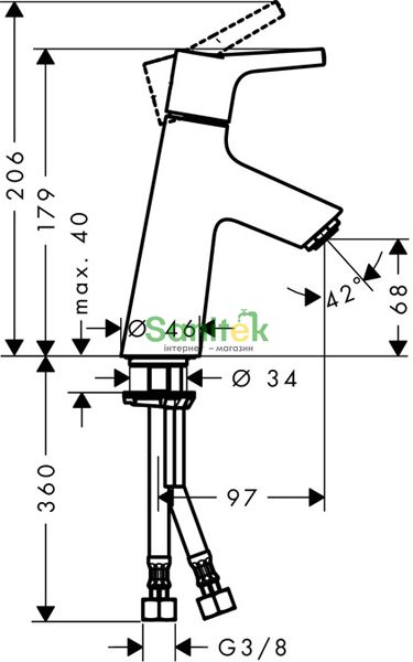 Змішувач для умивальника Hansgrohe Talis S 72018000 (хром) 129595 фото