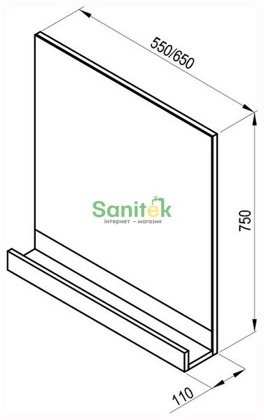 Дзеркало для ванної кімнати Ravak 10° 650 X000000853 (темний горіх) 130909 фото