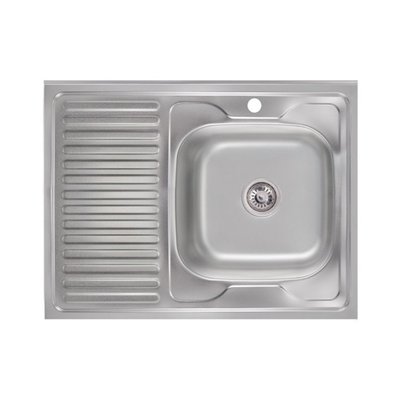 Кухонна мийка Lidz 6080-R Decor 0,8 мм (LIDZ6080RDEC08) накладна права 384995 фото