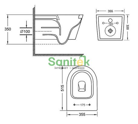 Унитаз подвесной Qtap Swan Rimless (QT16335178W) с сиденьем soft close 324754 фото