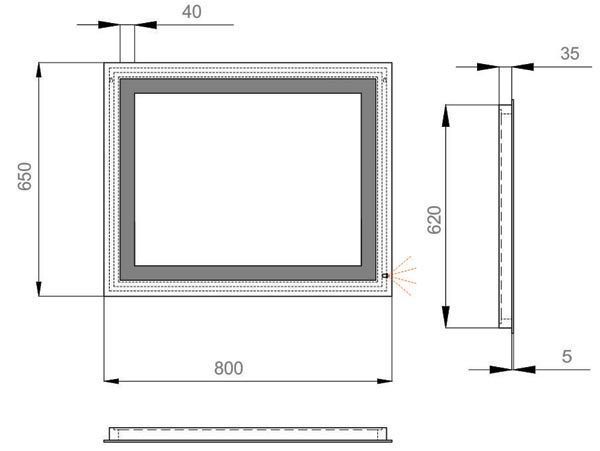 Зеркало для ванной комнаты Sanwerk Lava Kvadra 80x65см (ZL0000161) 138008 фото